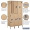 Salsbury Industries Wardrobe Locker, 45" W, 18" D, 78" H, (3) Wide, (6) Openings, Tan 52368TN-U - alternate 2